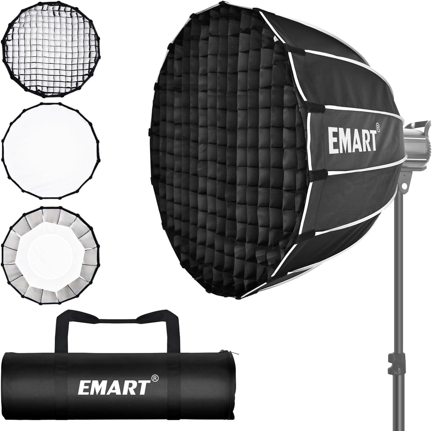 26inch/66cm Parabolic Softbox with Diffusers/Honeycomb Grid/Bag