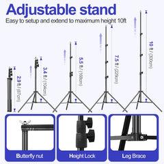 10x10FT Lockable Heavy Duty Backdrop Stand Kit