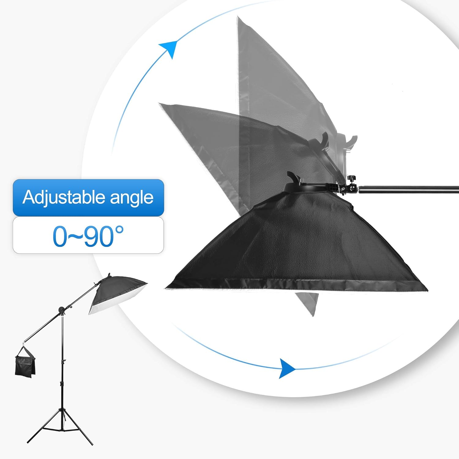 45W Dimmable Overhead Softbox Led Boom Arm Hairlight