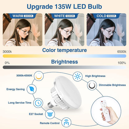 25.5" Soft Box Lights Kit with 2x135W Remote Controlled LED Bulb