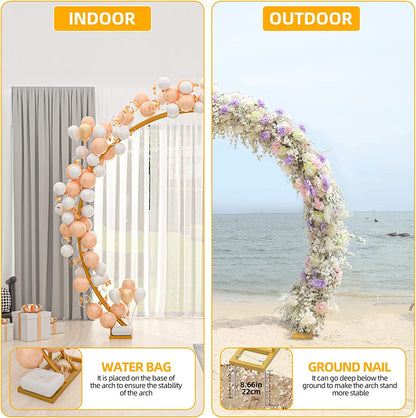 EMART 6.5x7.8FT Gold Round Backdrop Stand, Double Tubes Circle Balloon Arch Frame, Metal Flower Arch Stand for Wedding - EMART INTERNATIONAL, INC (Official Website)