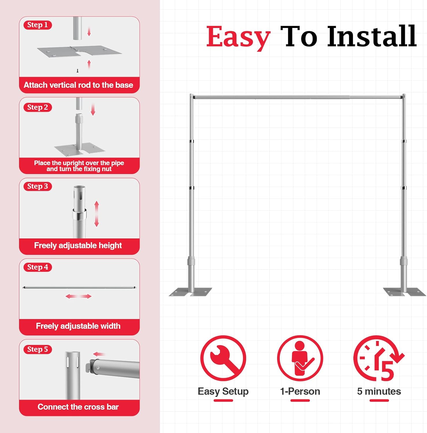8.9x10ft Pipe and Drape Backdrop Stand Kit
