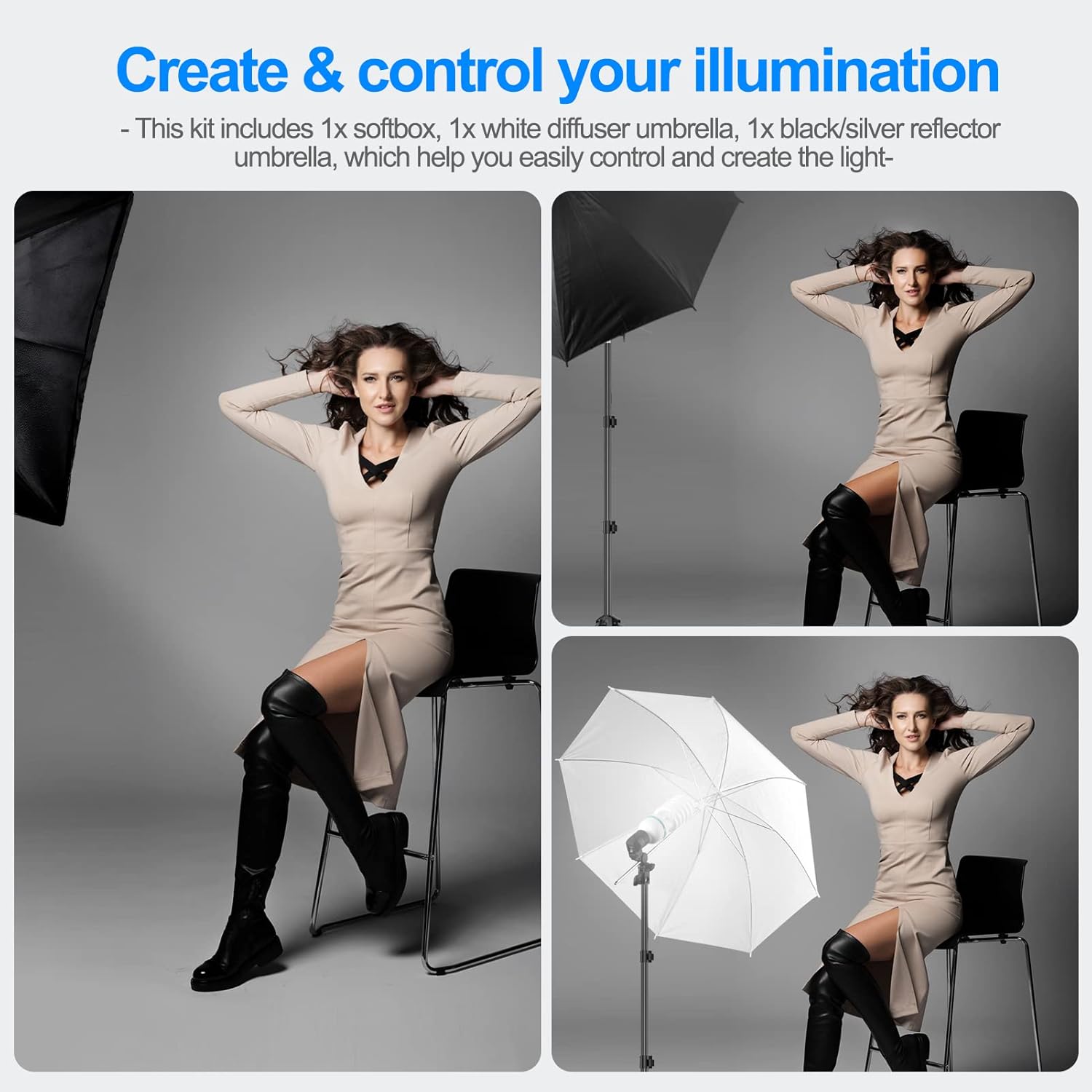 【Clearance】Umbrella Soft Box Lighting Kit 105W/5500
