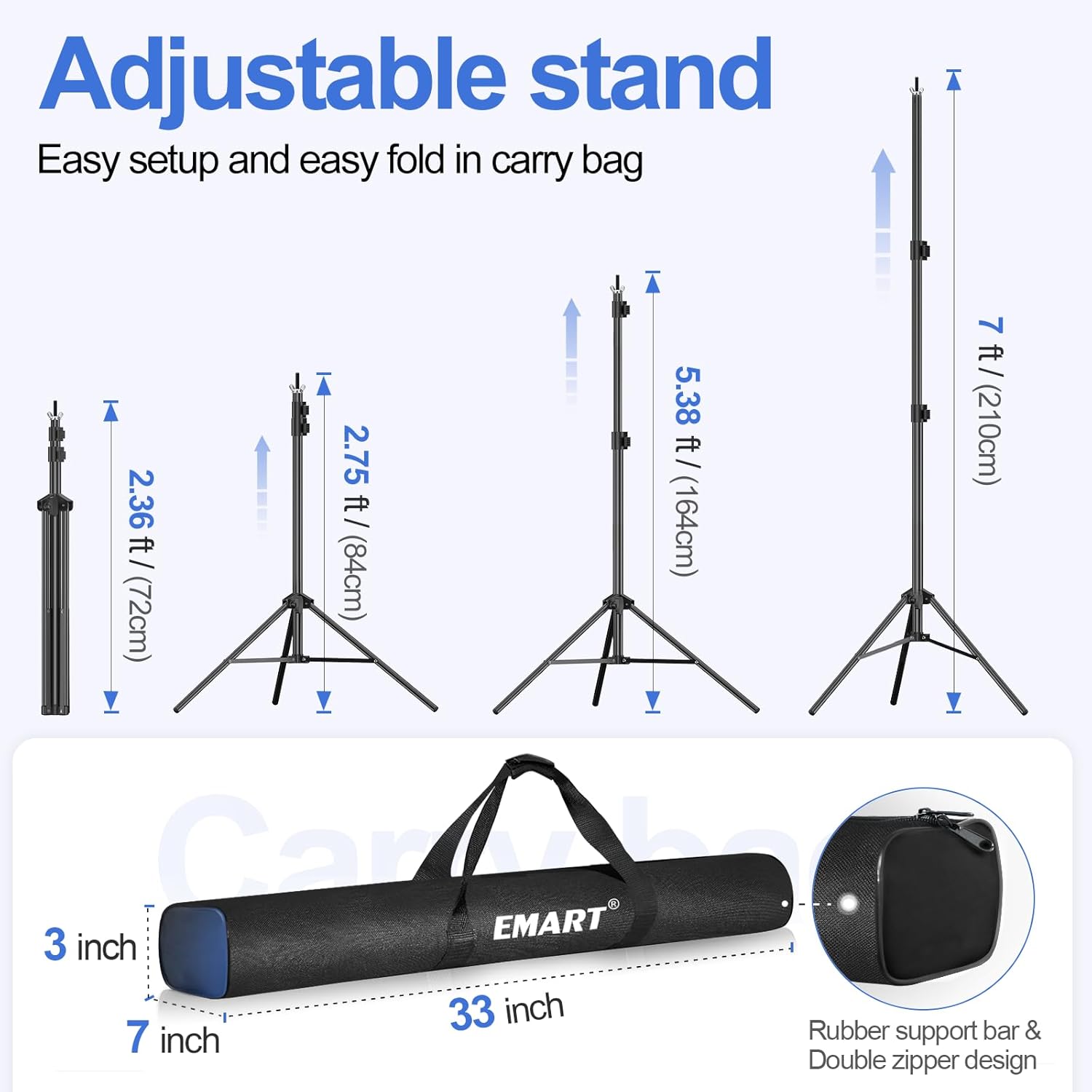 Backdrop Stand 10x7ft(WxH) Photo Studio Adjustable Background Stand Support kit