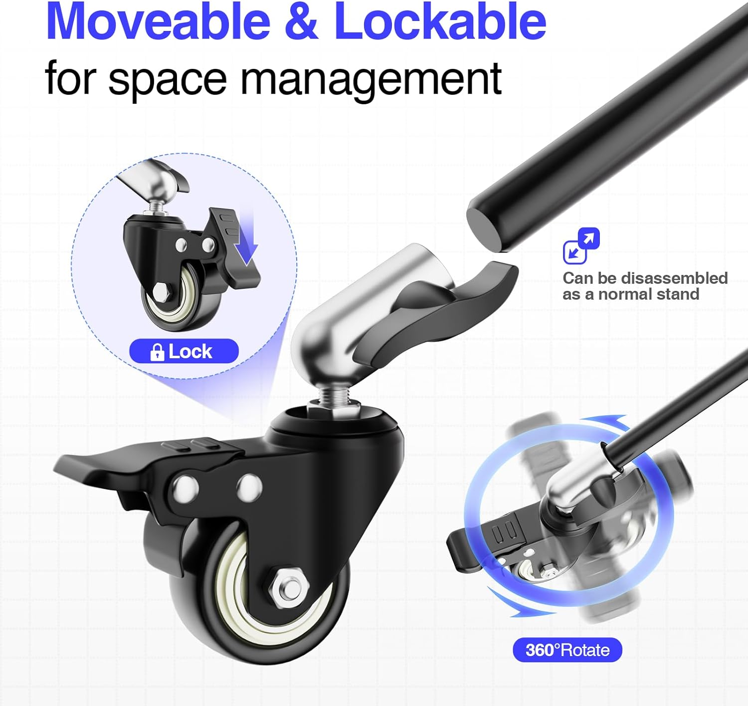 Backdrop Stand with Wheels - Movable Photo Backdrop Frame