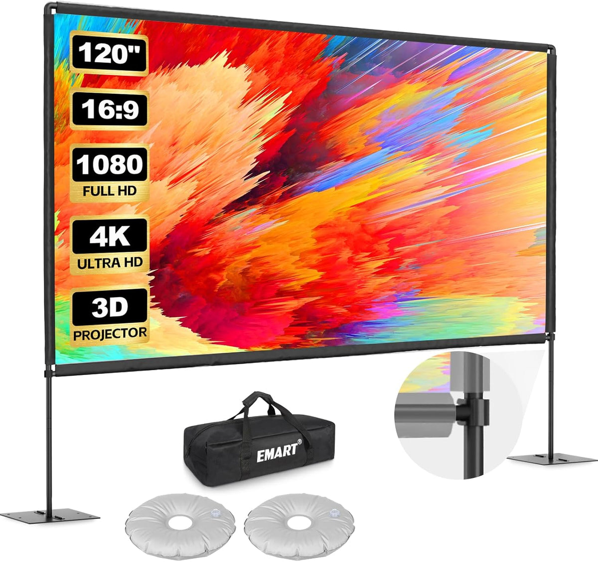 EMART Outdoor Projector Screen with Stand