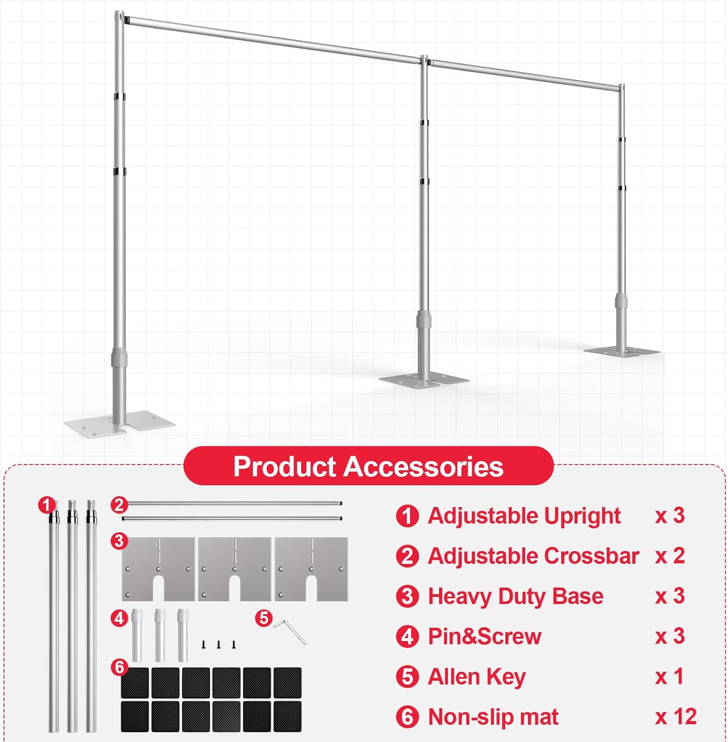 10ftx20Ft Pipe and Drape Photo Background Support Kit
