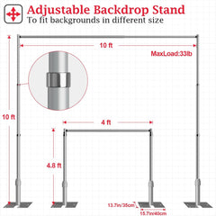 10x10Ft Heavy-Duty Pipe and Drape Stand Adjustable Photo Booth Frame Kit