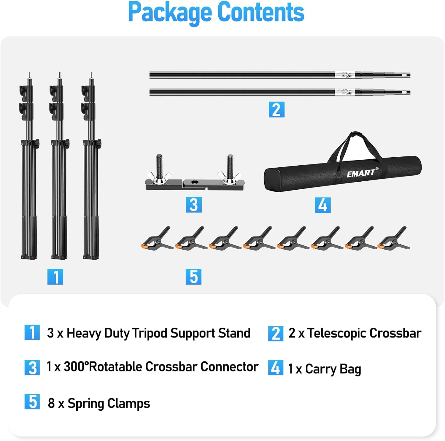 10x20 Ft Heavy-Duty Photography Backdrop Stand Kit with 300° Angle Rotatable Connector