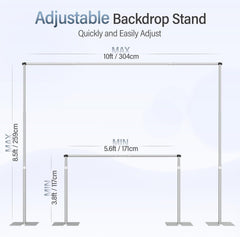 Heavy-Duty Backdrop Stand Adjustable Pipe and Drape kit-Silver