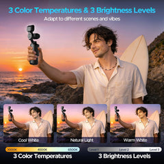 Magnetic LED Light for DJI Osmo Pocket 3, Rechargeable Mini Video Fill Light