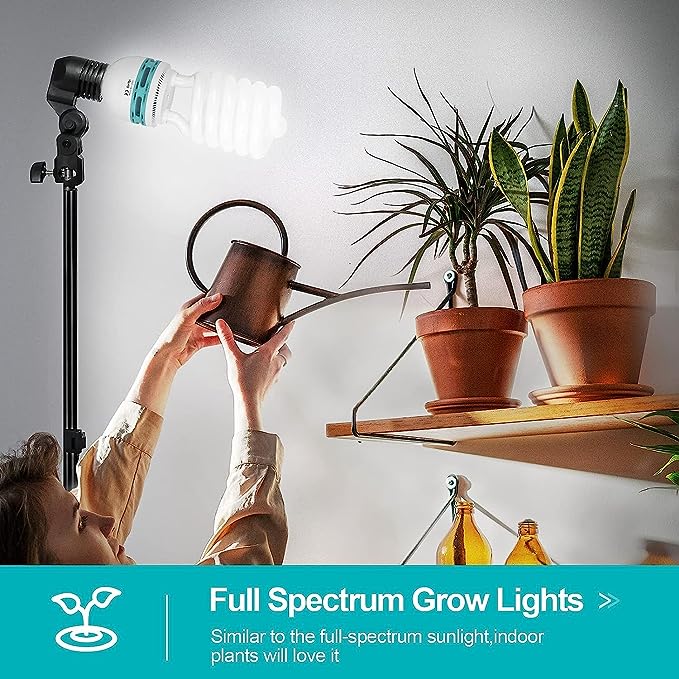 105W 5500K Full Spectrum Light Bulb, CFL Daylight for Photography -2 packs