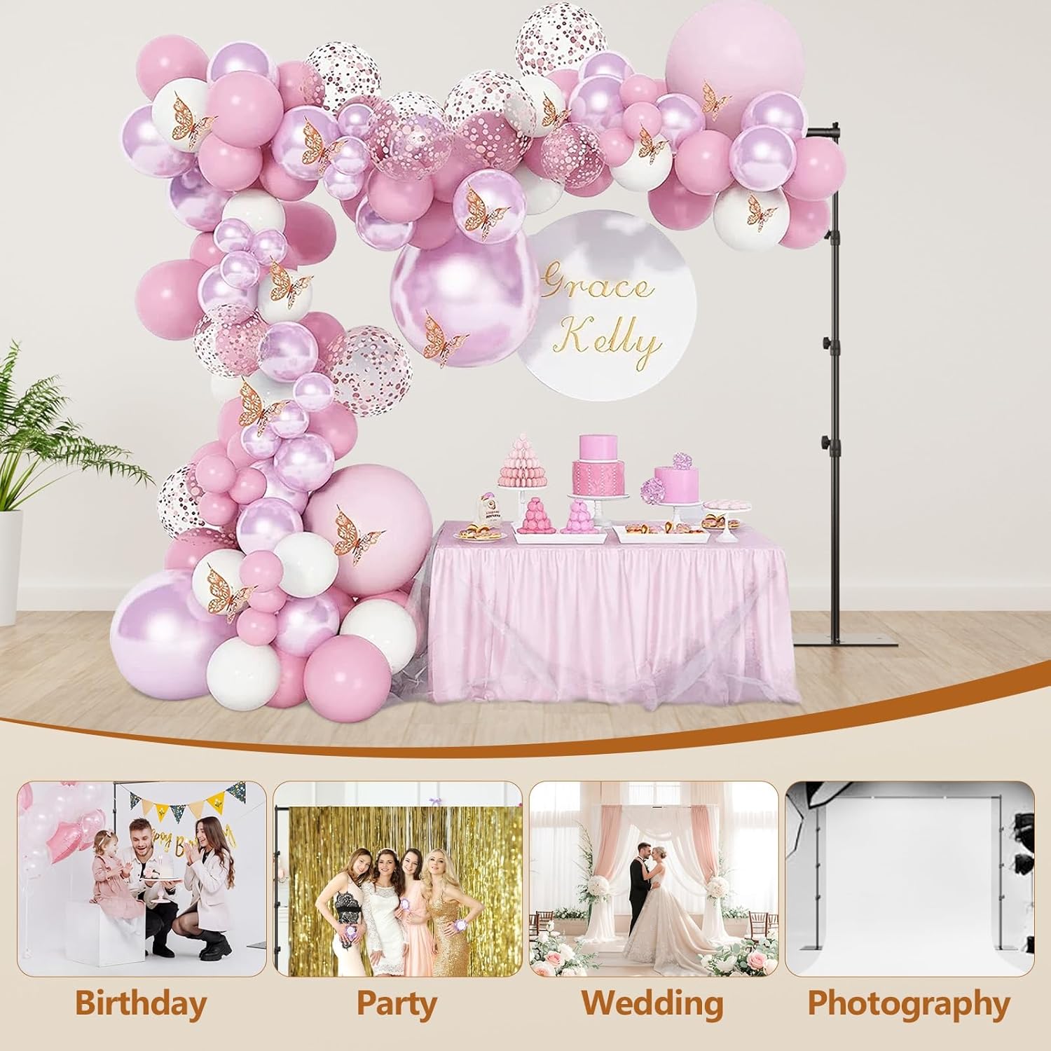 Pipe and Drape Adjustable Photography Backdrop Stand Kit