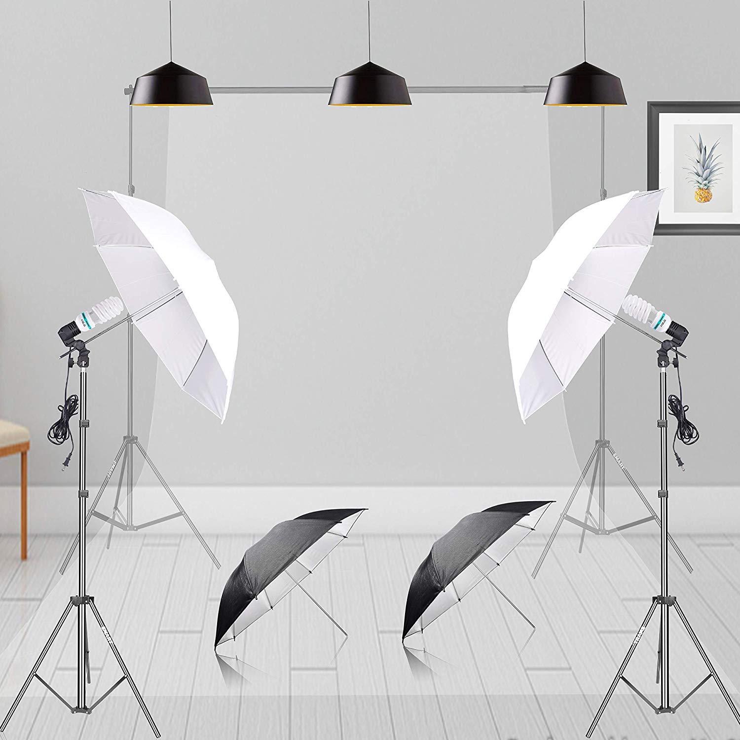 EMART 1000w, 5500k Umbrella Lighting Kit for Photography, Daylight Umbrella Continuous Lighting - EMART INTERNATIONAL, INC (Official Website)