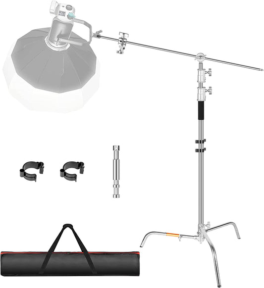 Extendable Leg C Stand Photography with 4.2ft/128cm Boom Arm, Stability Heavy Duty Stainless Steel - EMART INTERNATIONAL, INC (Official Website)