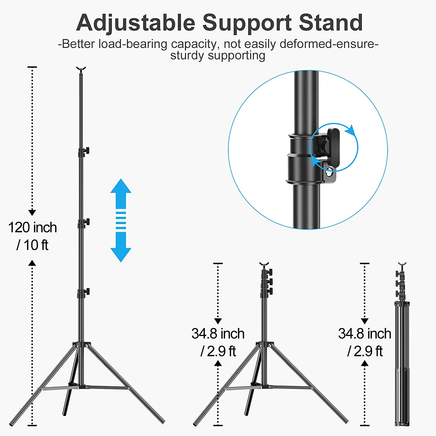 EMART 10 x 12ft Photo Backdrop Stand Kit, Adjustable Photography Video Studio Background Stand Support System - EMART INTERNATIONAL, INC (Official Website)