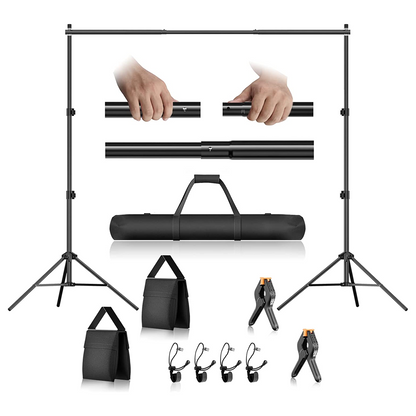 EMART 6.6x6.6ft Photo Backdrop Stand, Adjustable Photography Background Stand with Carry Bag - EMART INTERNATIONAL, INC (Official Website)