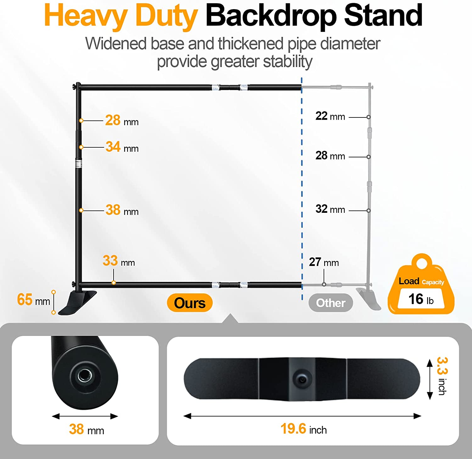 10x8 Ft Heavy-Duty Step and Repeat Banner Stand Adjustable Frame