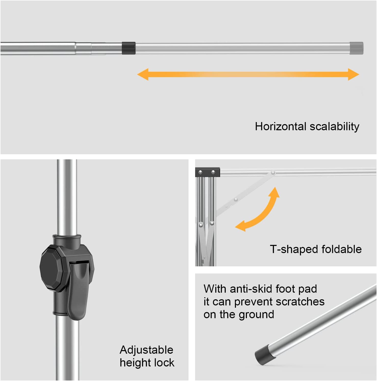 5.8x6ft Backdrop Stand, T Shape Portable Backdrop Stand Stainless Steel Background Stand Kit - EMART INTERNATIONAL, INC (Official Website)