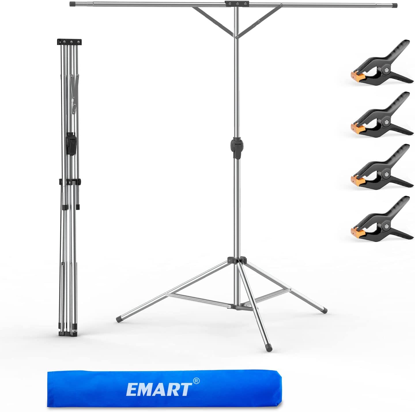 5.8x6ft Backdrop Stand, T Shape Portable Backdrop Stand Stainless Steel Background Stand Kit - EMART INTERNATIONAL, INC (Official Website)