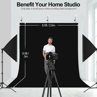 EMART 8.5x9.5ft Black/White/Green Photo Backdrop Curtain, Black Background Back Drop Cloth for Pictures Photography - EMART INTERNATIONAL, INC (Official Website)