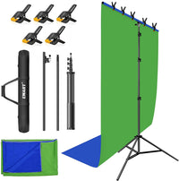 EMART 5 X 8.5ft Green and Blue Backdrop Stand Kit, Portable T-Shape Background Support with Photography Chromakey Screen - EMART INTERNATIONAL, INC (Official Website)