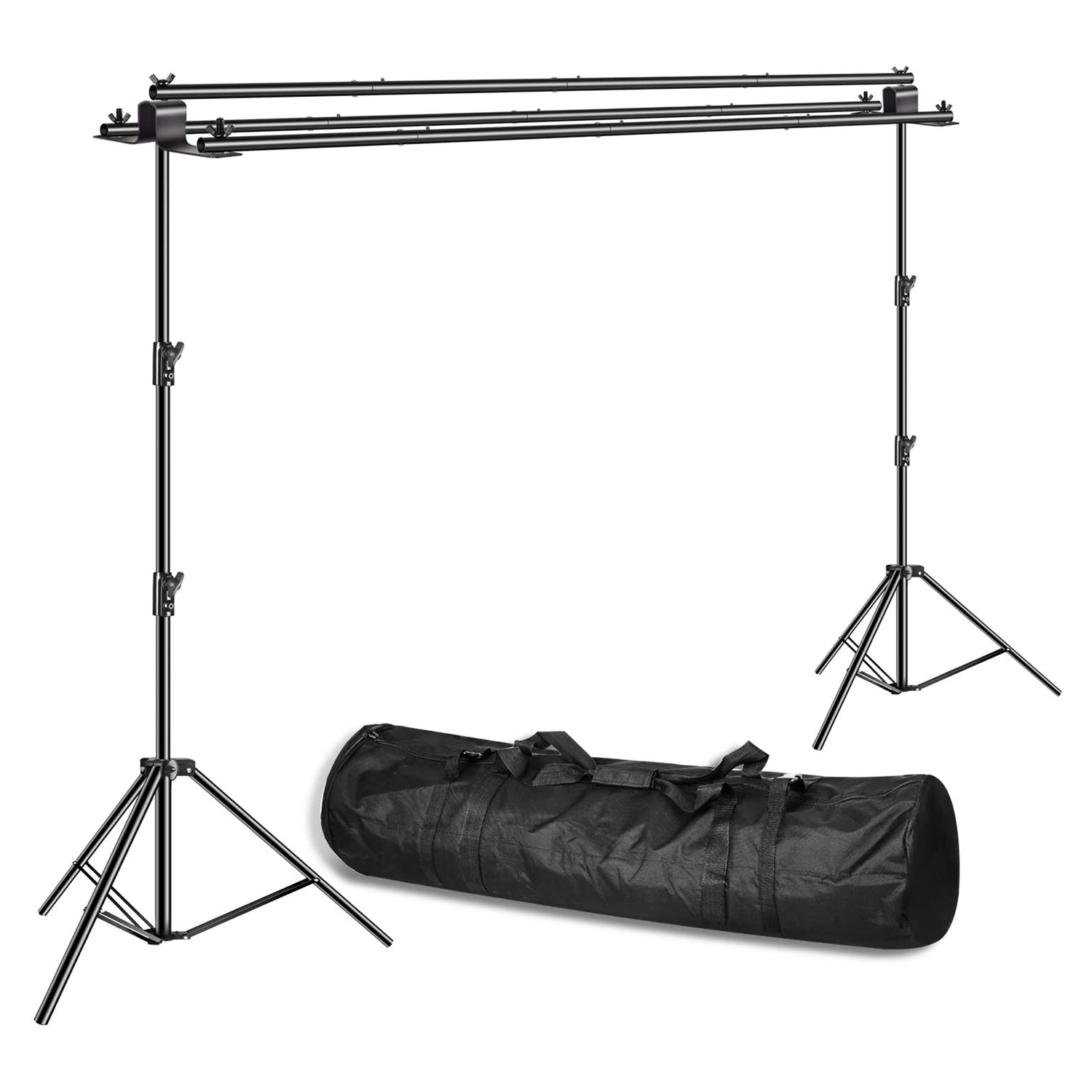 EMART 10 x8.5 ft Triple Crossbar Backdrop Stand, 3 in 1 Multi Photo Video Studio Heavy Duty Adjustable Muslin Background Support System Kit - EMART INTERNATIONAL, INC (Official Website)