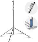 8.5ft Stainless Steel Stand, Spring Cushioned Heavy Duty Photography Tripod with 1/4" to 3/8" Universal Adapter - EMART INTERNATIONAL, INC (Official Website)