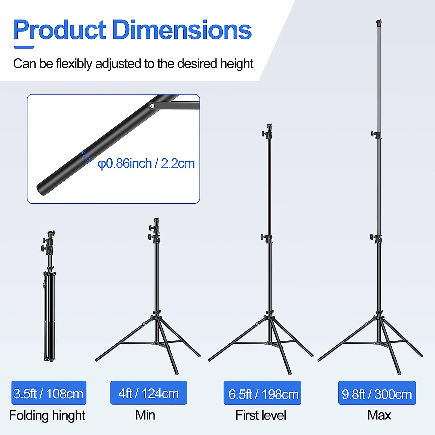 Photography 10ft/3m Air Cushioned Light Stand- 2 Pack - EMART INTERNATIONAL, INC (Official Website)