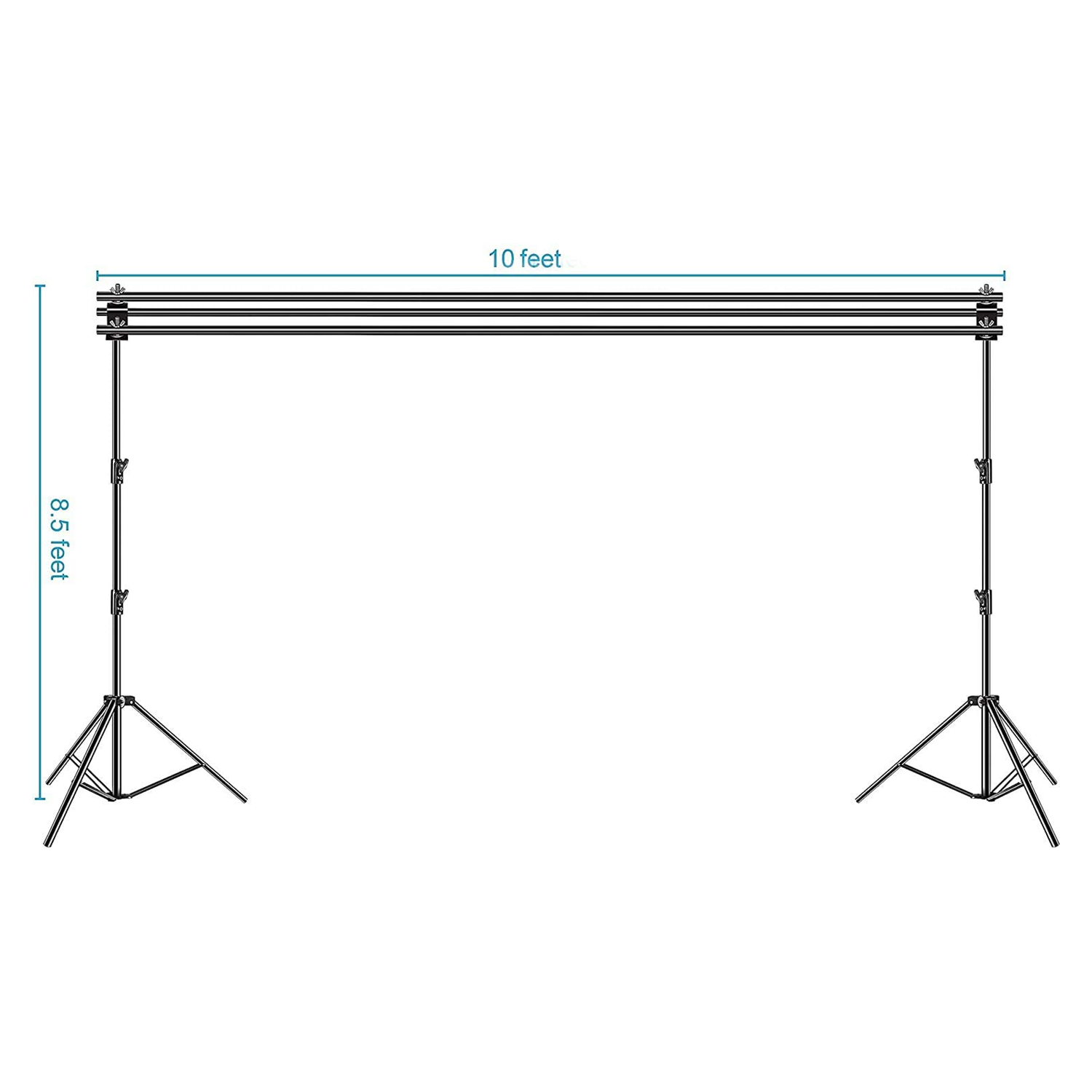 EMART 10 x8.5 ft Triple Crossbar Backdrop Stand, 3 in 1 Multi Photo Video Studio Heavy Duty Adjustable Muslin Background Support System Kit - EMART INTERNATIONAL, INC (Official Website)