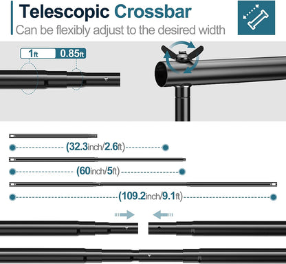 Heavy Duty Backdrop Stand, 7x10 ft Adjustable Background Support System Kit with Steel Base - EMART INTERNATIONAL, INC (Official Website)