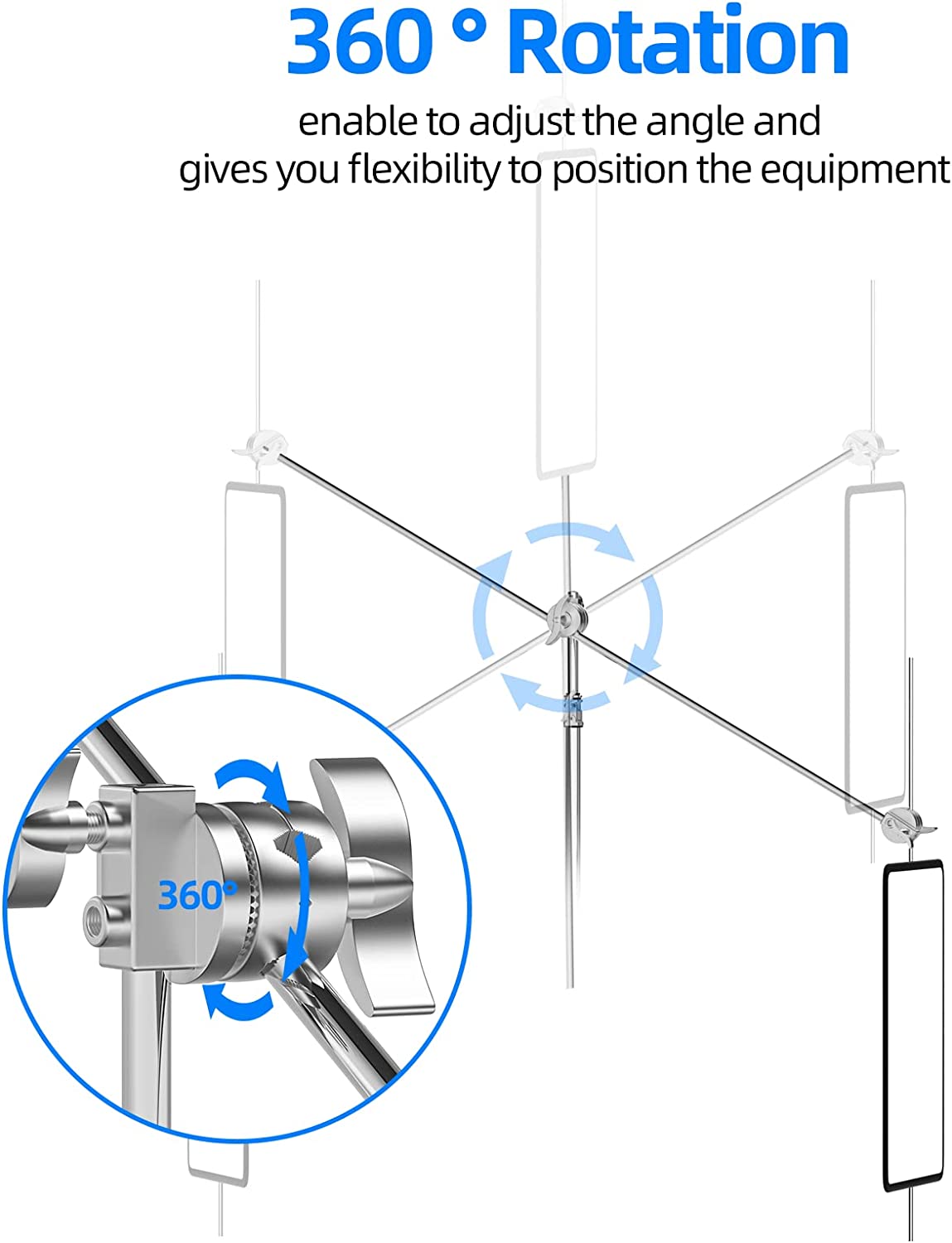 50 inch Extension Grip Boom Arm with 2 Pieces Swivel Grip Heads - EMART INTERNATIONAL, INC (Official Website)