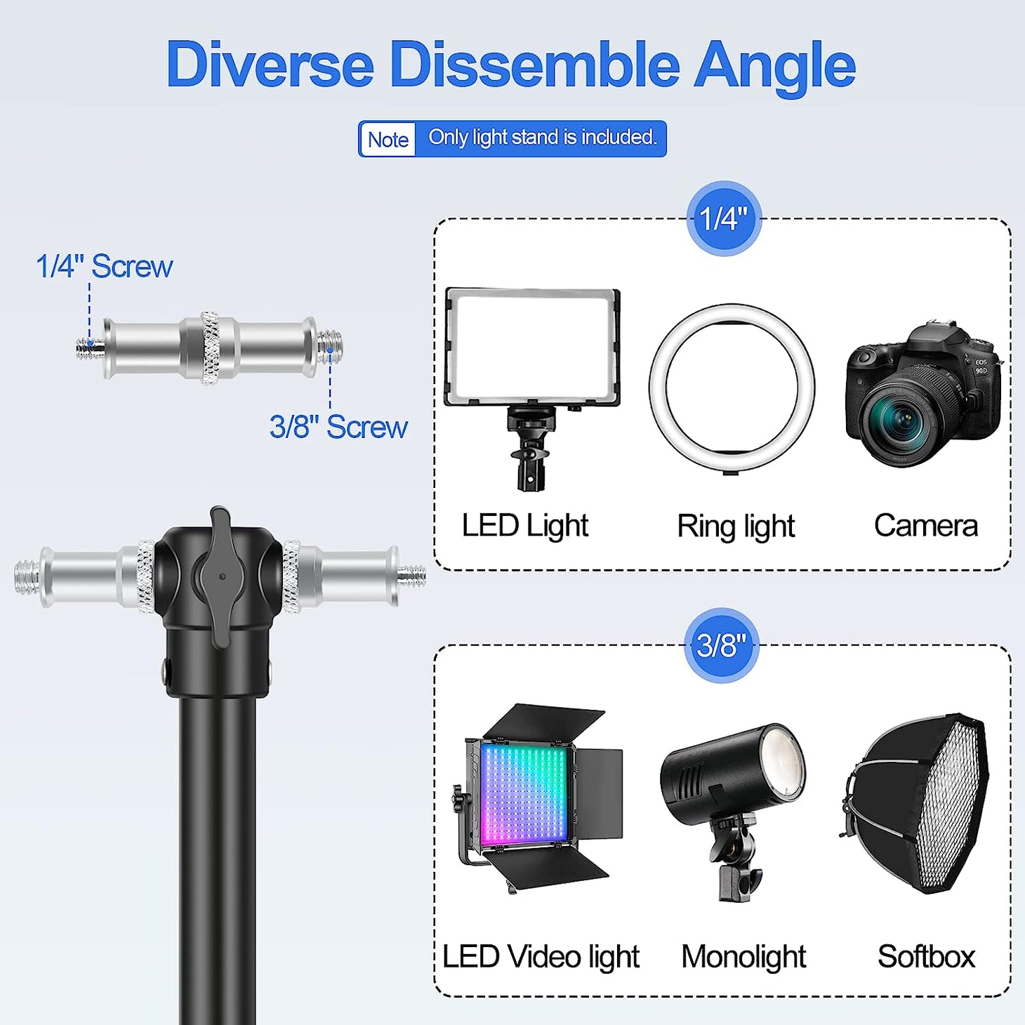 Photography 10ft/3m Air Cushioned Light Stand- 2 Pack