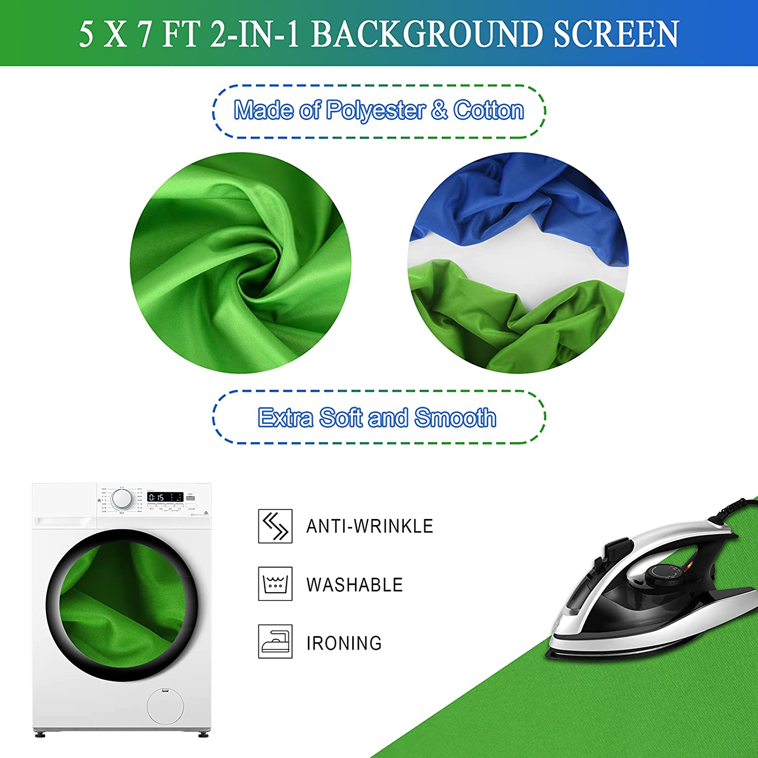 EMART 5 X 8.5ft Green and Blue Backdrop Stand Kit, Portable T-Shape Background Support with Photography Chromakey Screen - EMART INTERNATIONAL, INC (Official Website)