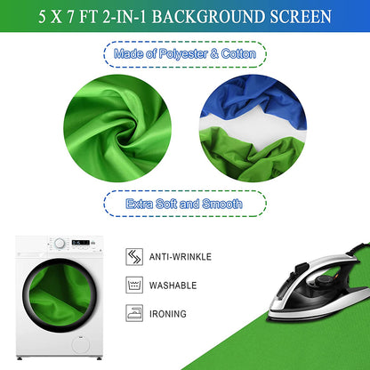 EMART 5 X 8.5ft Green and Blue Backdrop Stand Kit, Portable T-Shape Background Support with Photography Chromakey Screen - EMART INTERNATIONAL, INC (Official Website)