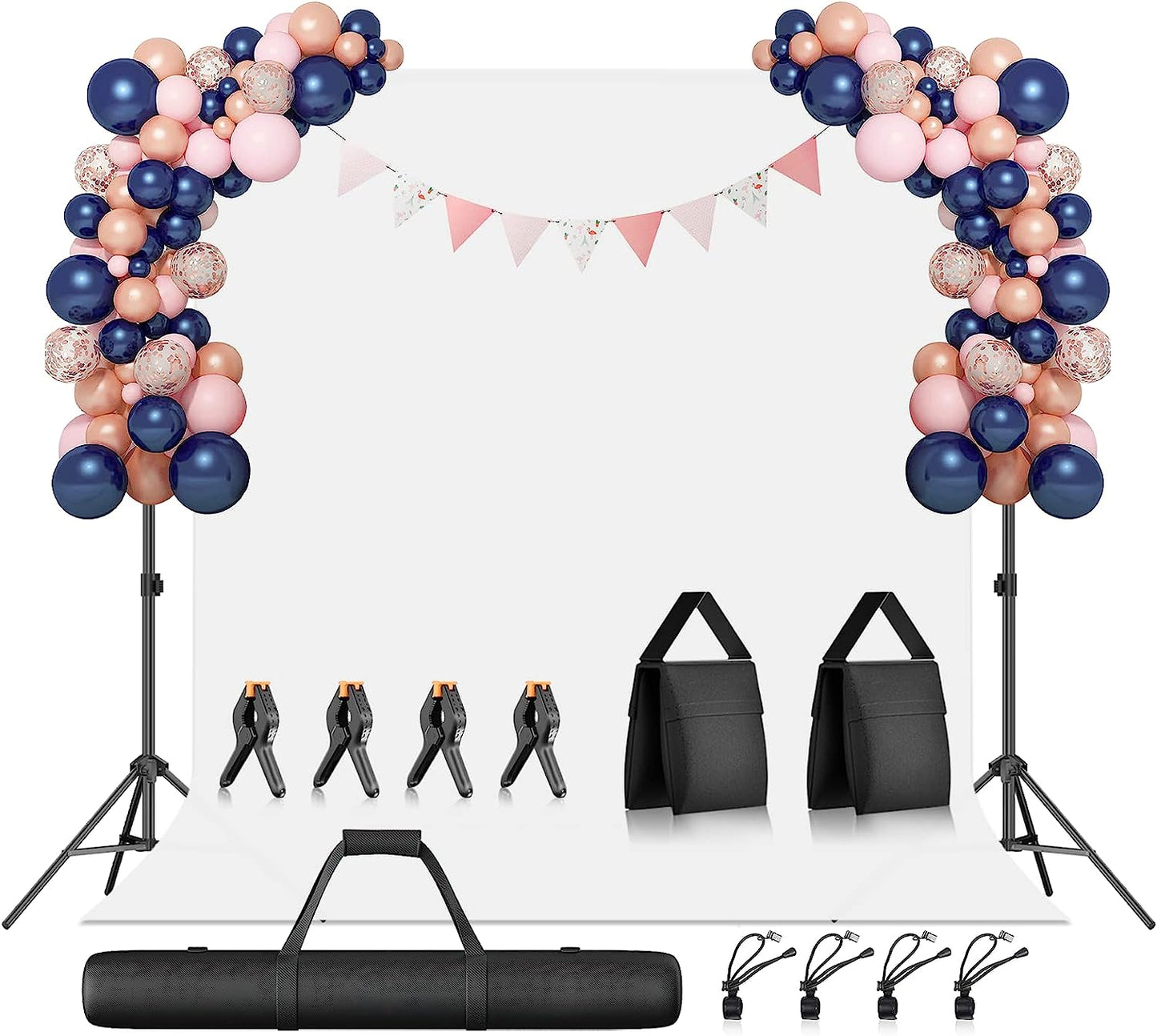 【Light Weight】 Flip-Lock Design Backdrop Stand with 2 Cross Bars