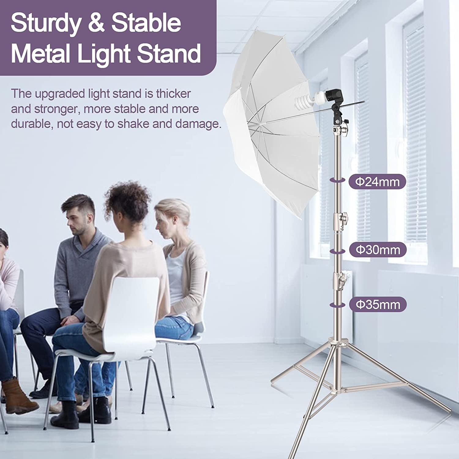 9.2ft/2.8m Stainless Steel Light Stand, Spring Cushioned Heavy Duty Photography Tripod Stand- 2 Pack - EMART INTERNATIONAL, INC (Official Website)