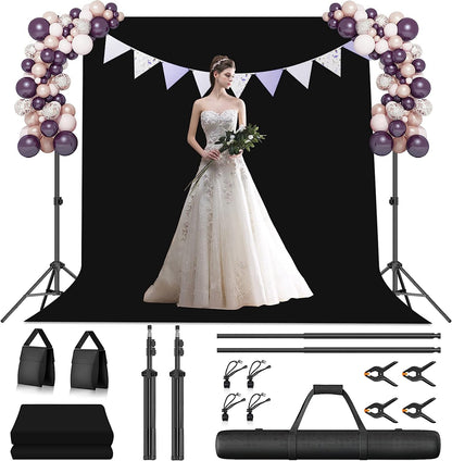 【Light Weight】 Flip-Lock Design Backdrop Stand with 2 Cross Bars