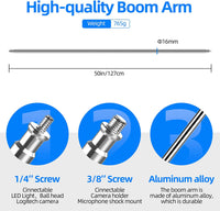 50 inch Extension Grip Boom Arm with 2 Pieces Swivel Grip Heads - EMART INTERNATIONAL, INC (Official Website)