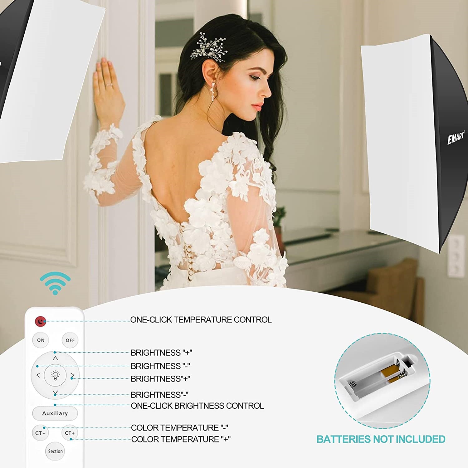 EMART Softbox Lighting Kit, Dimmable Continuous Lighting Soft Box Set with 3 Color Temperature 45W Light Bulbs - EMART INTERNATIONAL, INC (Official Website)