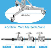 10.8ft/330cm Stainless Steel Light Stand with Casters, Spring Cushioned Heavy Duty Adjustable Rolling Photography Tripod Stand - EMART INTERNATIONAL, INC (Official Website)