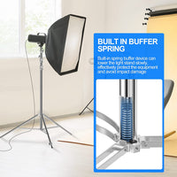 8.5ft Stainless Steel Stand, Spring Cushioned Heavy Duty Photography Tripod with 1/4" to 3/8" Universal Adapter - EMART INTERNATIONAL, INC (Official Website)