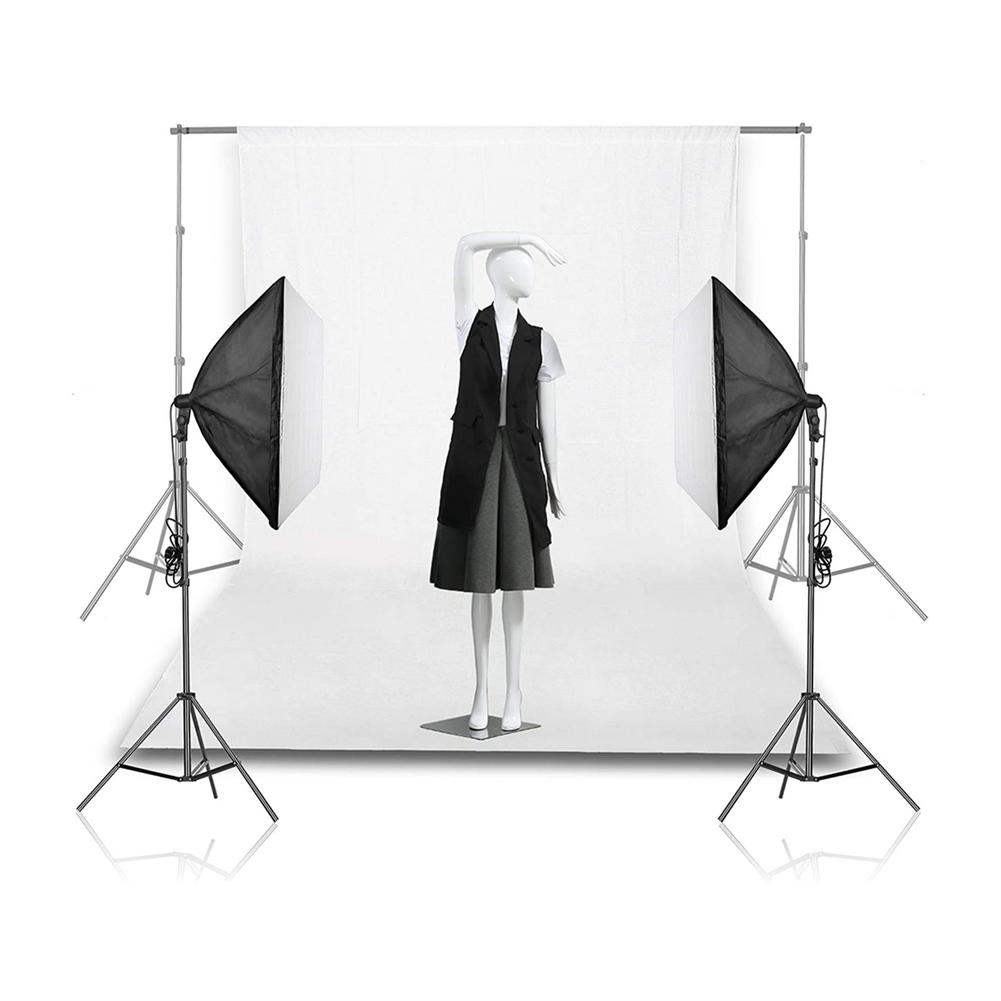 EMART Four Sizes Muslin White Background with 4 Backdrop Clamps - EMART INTERNATIONAL, INC (Official Website)