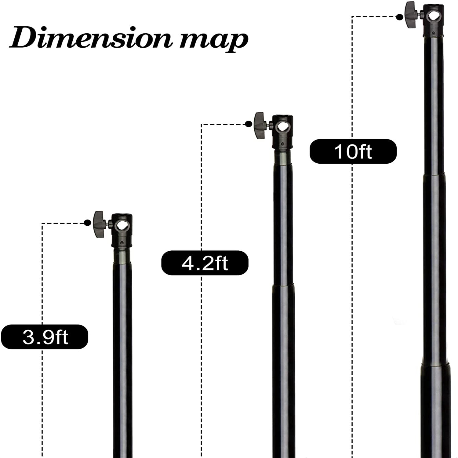 EMART 10 ft Aluminum Alloy Telescopic Crossbar, 3 Sections Twist Locking 5/8'' Stud Standard Background Support Cross Arm - EMART INTERNATIONAL, INC (Official Website)