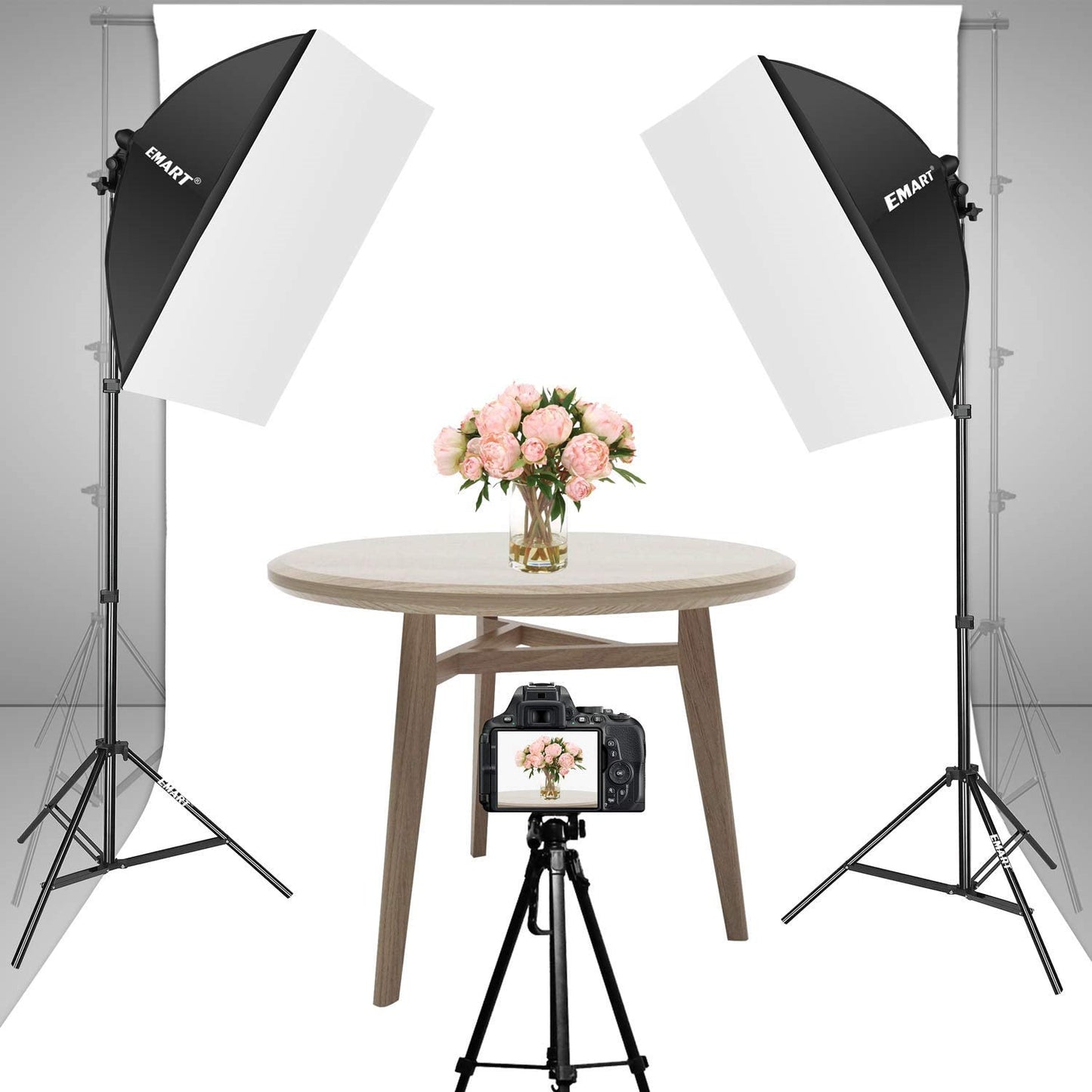 EMART Softbox Lighting Kit, Dimmable Continuous Lighting Soft Box Set with 3 Color Temperature 45W Light Bulbs - EMART INTERNATIONAL, INC (Official Website)