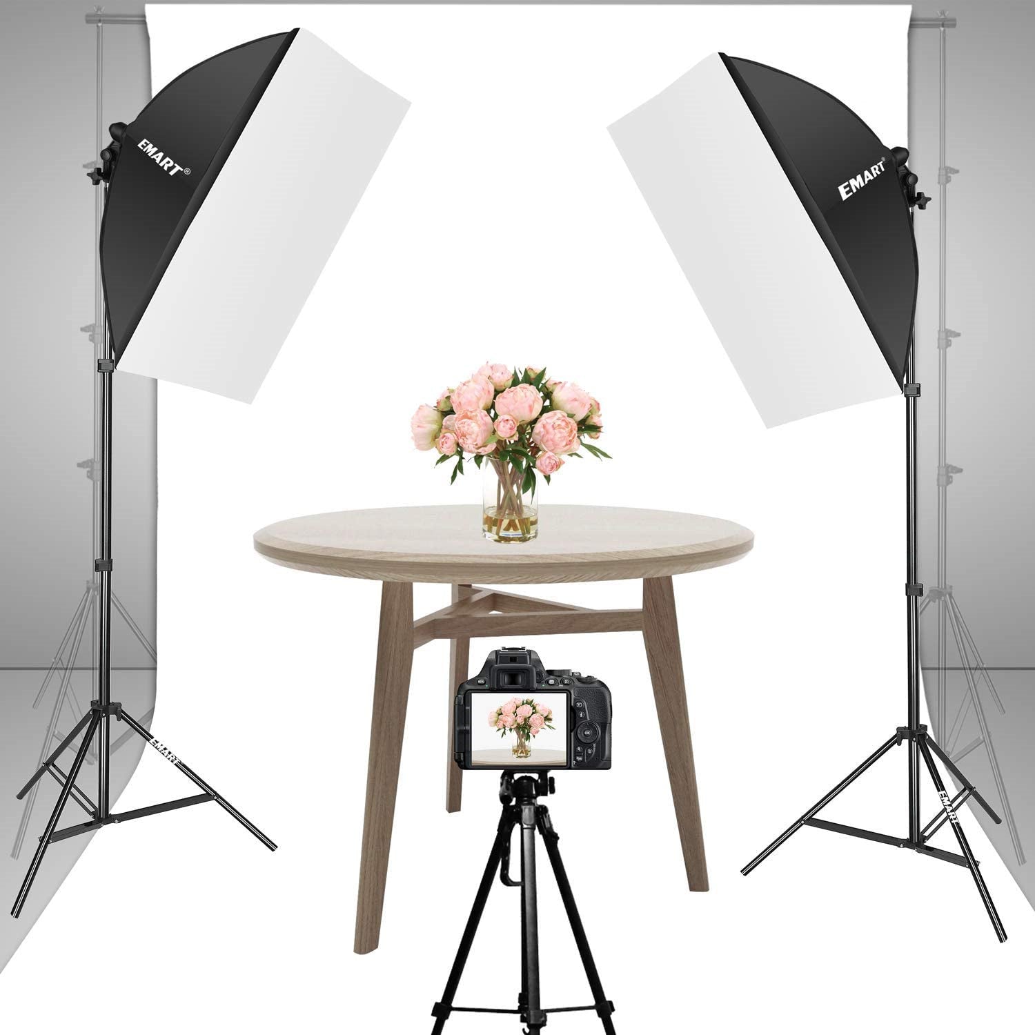 EMART Softbox Lighting Kit, Dimmable Continuous Lighting Soft Box Set with 3 Color Temperature 45W Light Bulbs - EMART INTERNATIONAL, INC (Official Website)
