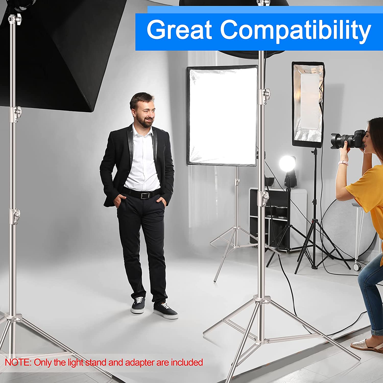 Neewer Heavy Duty Light Stand 10 Feet/3 Meters Adjustable Spring Cushioned  Metal Photography Tripod Stand for Photo Studio Softbox, Flash Monolight