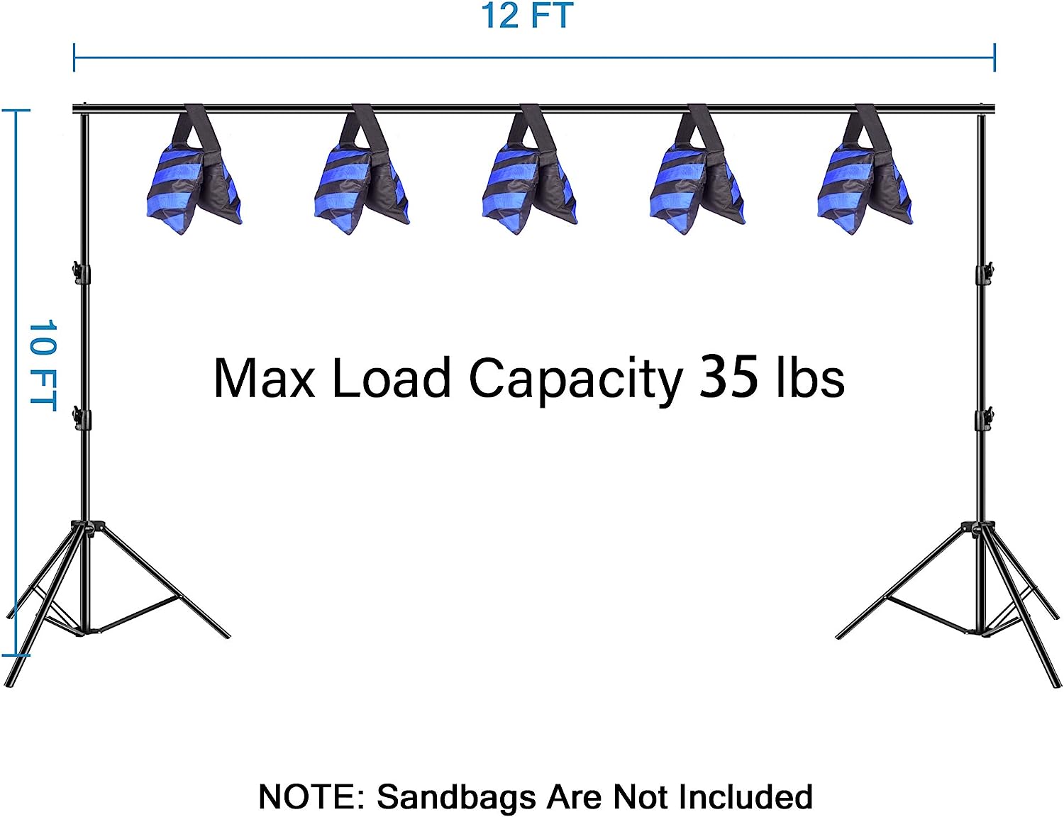 【Heavy-Duty】Screw Knob Backdrop Stand with 4 CrossBars ( Interlock)