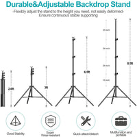 EMART 8.5x10ft Upgrated Backdrop Stand Kit, Photo Video Studio Background Support System with Adjustable Knob Crossbars - EMART INTERNATIONAL, INC (Official Website)