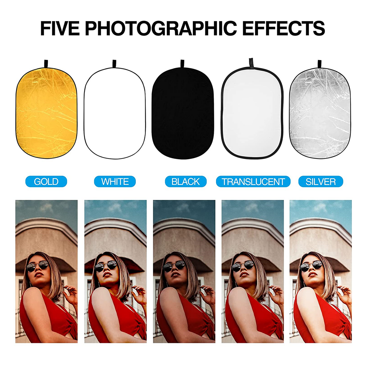 EMART 5-in-1 Oval Reflector Photography, 24'' x 36'' Portable Collapsible Lighting Reflector with Carrying Bag - EMART INTERNATIONAL, INC (Official Website)